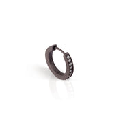 MANO|J Mono orecchino a cerchietto titanio e diamanti white MINORTW1F